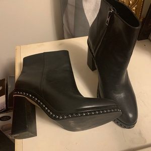 Coach leather stud booties